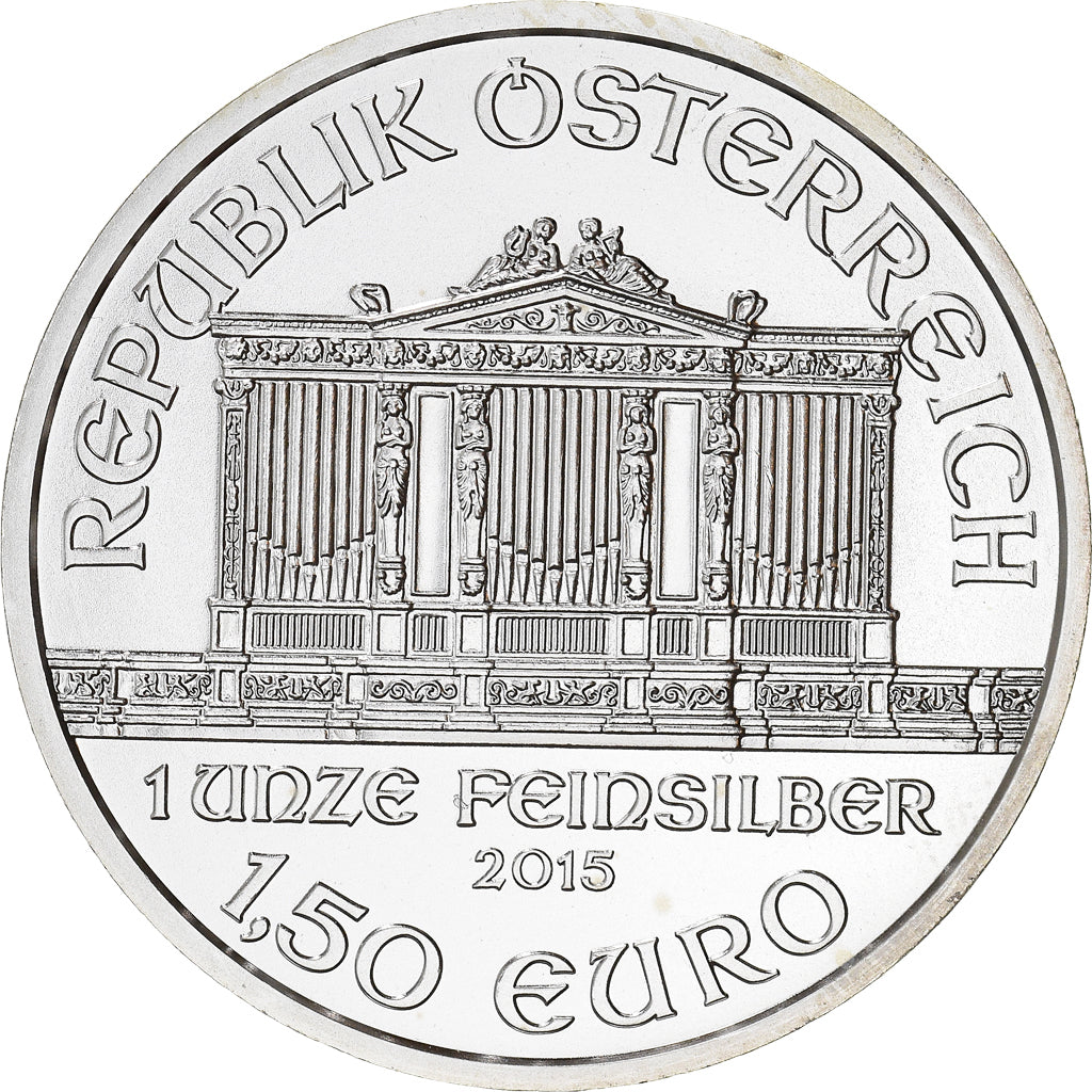 Austria, Philharmonic Orchestra, 1-1/2 Euro, 2015, 1 Oz, MS(65-70), Silver