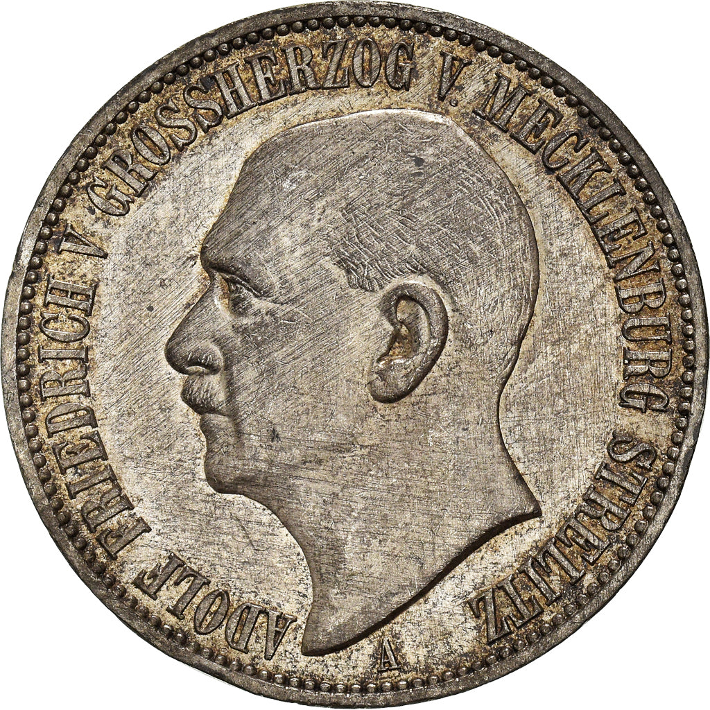 Monnaie, Etats allemands, MECKLENBURG-STRELITZ, Adolph Friedrich V, 3 Mark