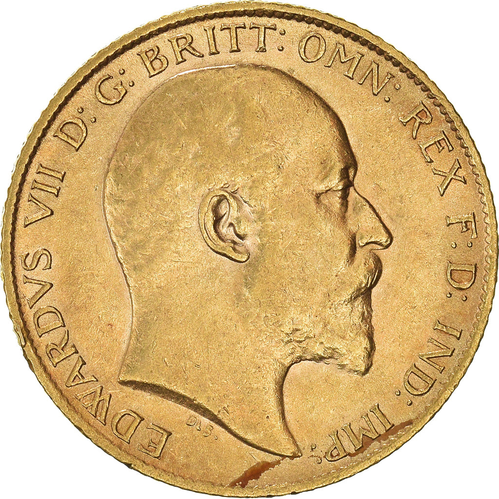 Moneta, Wielka Brytania, Edward VII, 1/2 Sovereign, 1910, AU(50-53), Złoto