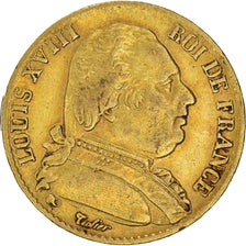 Coin, France, Louis XVIII, 20 Francs, 1815, Paris, VF(30-35), Gold, KM:706.1
