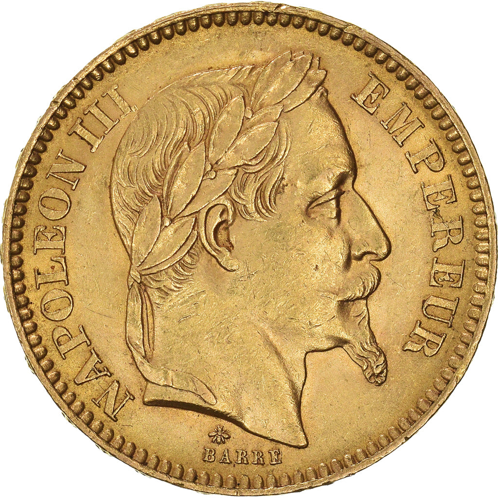 Moeda, França, Napoleon III, 20 Francs, 1863, Paris, AU(55-58), Dourado