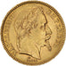 Moeda, França, Napoleon III, 20 Francs, 1863, Paris, AU(55-58), Dourado