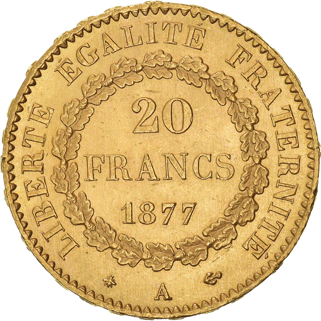 Monnaie, France, Génie, 20 Francs, 1877, Paris, SUP+, Or, KM:825