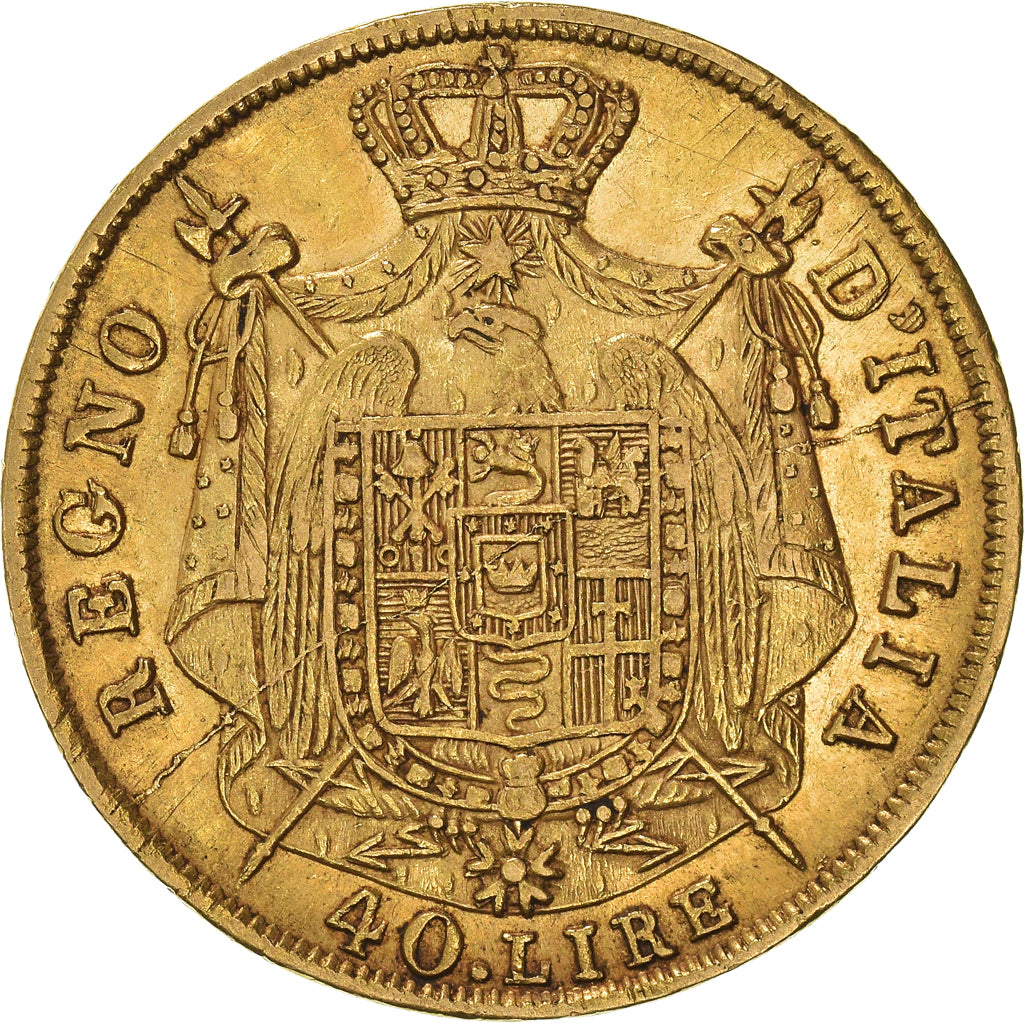 Coin, ITALIAN STATES, KINGDOM OF NAPOLEON, Napoleon I, 40 Lire, 1810, Milan