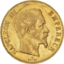Moneda, Francia, Napoleon III, 100 Francs, 1858, Paris, MBC, Oro, KM:786.1
