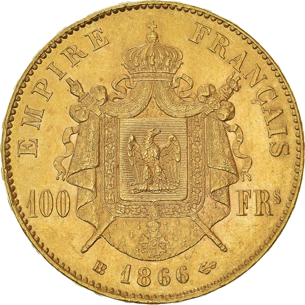 Monnaie, France, Napoleon III, 100 Francs, 1866, Strasbourg, TTB+, Or