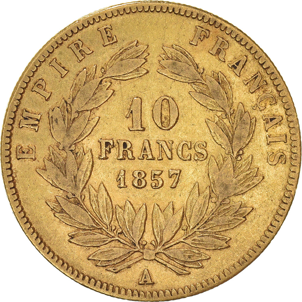 Monnaie, France, Napoleon III, 10 Francs, 1857, Paris, TB+, Or, Gadoury:1014