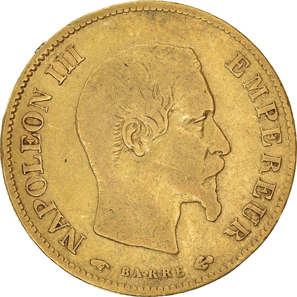 Coin, France, Napoleon III, 10 Francs, 1858, Paris, VF(20-25), Gold, KM:784.3