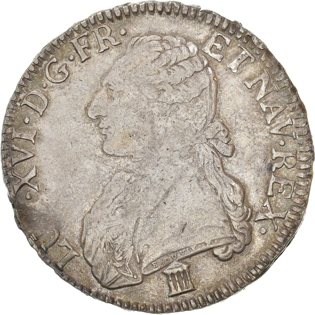 Coin, France, Louis XVI, Ecu aux branches d'olivier, 1784, Bordeaux, VF(30-35)