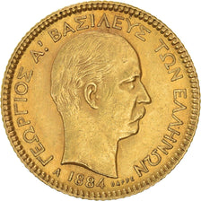 Coin, Greece, George I, 20 Drachmai, 1884, Paris, EF(40-45), Gold, KM:56