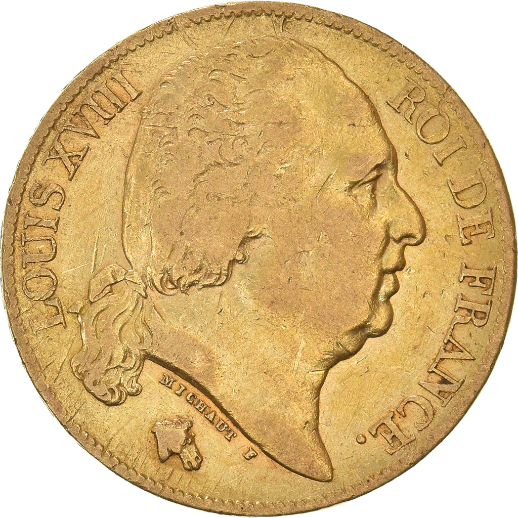 Monnaie, France, Louis XVIII, 20 Francs, 1822, Paris, TB+, Or, Gadoury:1028