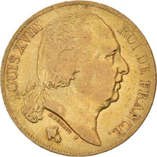 Monnaie, France, Louis XVIII, 20 Francs, 1822, Paris, TB+, Or, Gadoury:1028