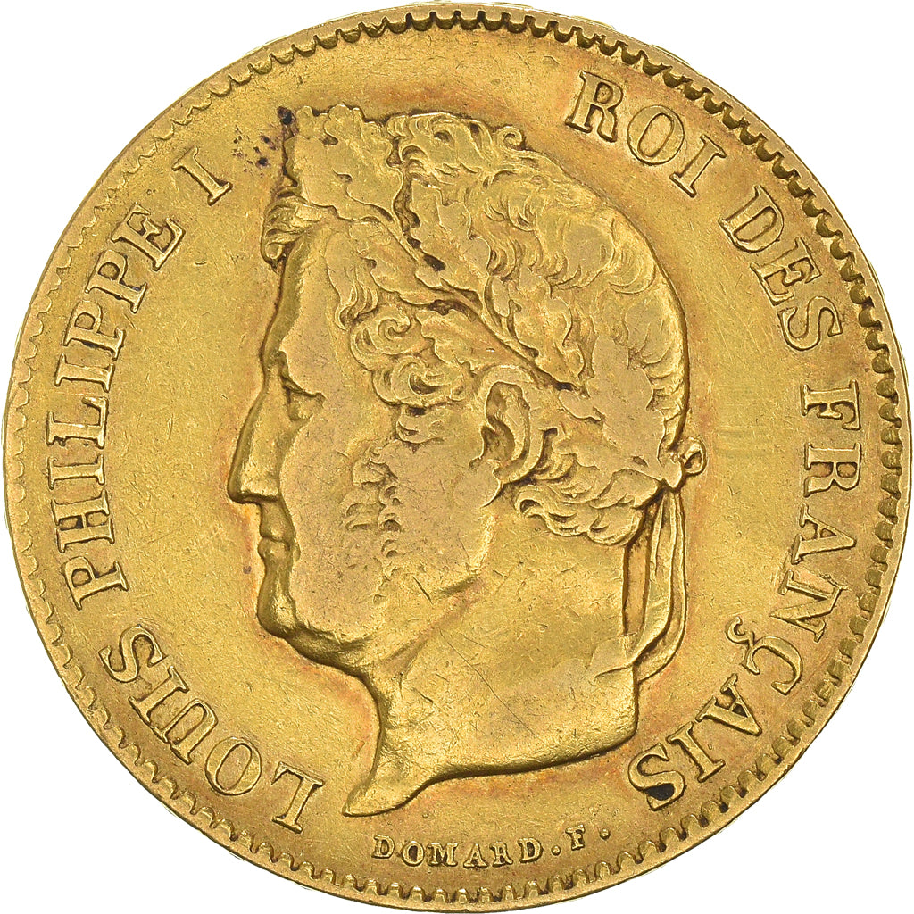 Coin, France, Louis-Philippe, 40 Francs, 1833, Paris, VF(30-35), Gold, KM:747.1