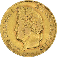 Coin, France, Louis-Philippe, 40 Francs, 1833, Paris, VF(30-35), Gold, KM:747.1
