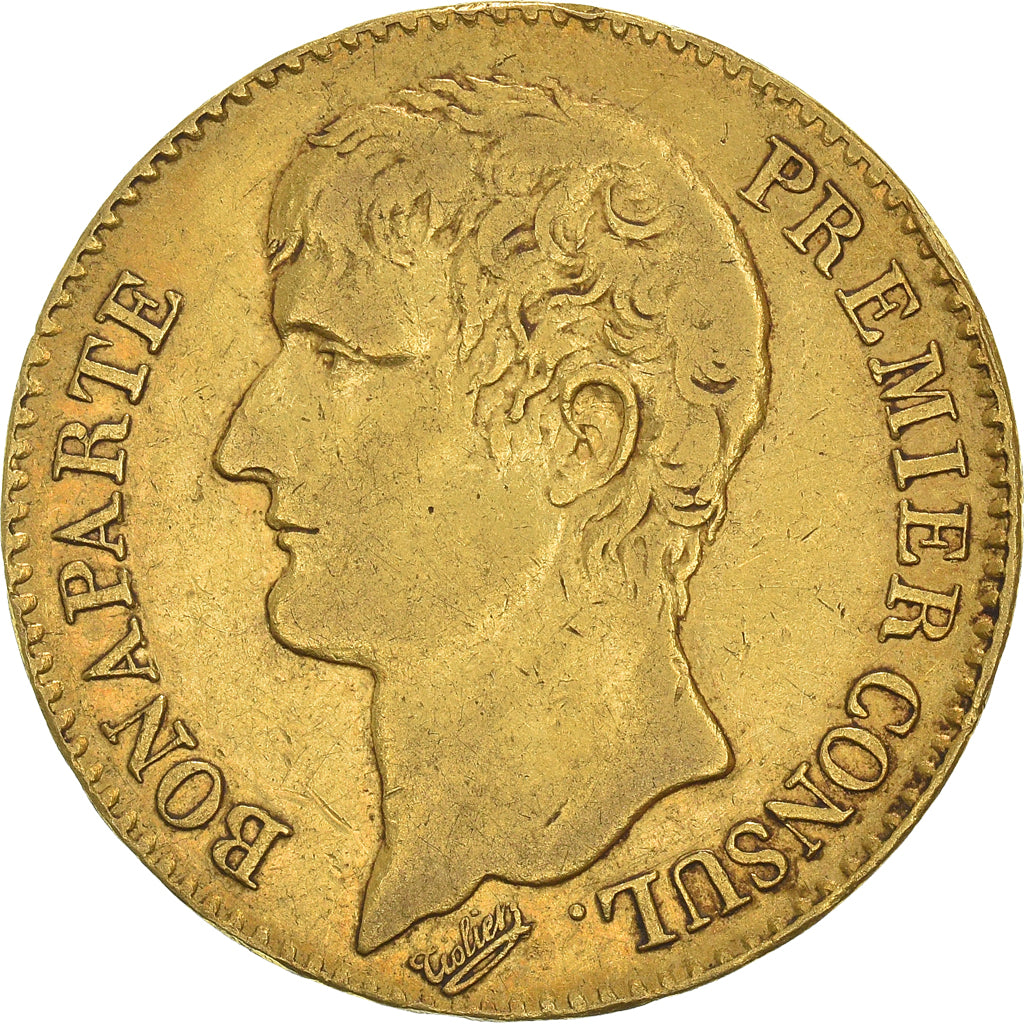 Monnaie, France, Napoléon I, 40 Francs, An XI, Paris, Avec olive, TB+, Or