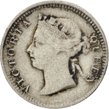 Moneta, Hong Kong, Victoria, 5 Cents, 1899, AU(50-53), Srebro, KM:5