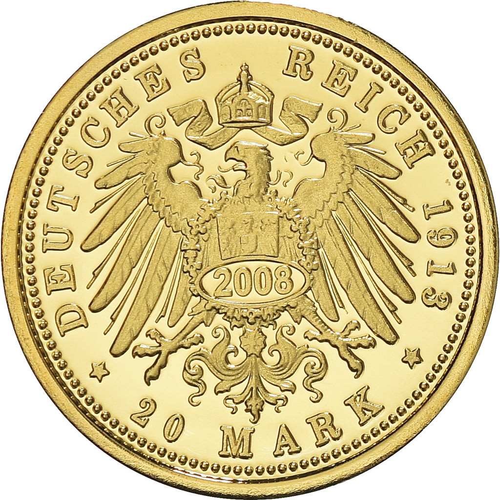 Germany, Medal, Reproduction, Bavaria, Otto, 20 Mark, 1913, 2008, MS(65-70)