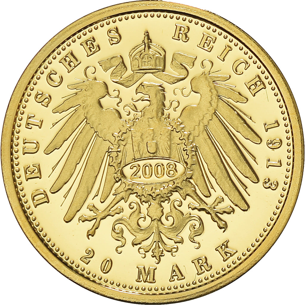 Allemagne, Médaille, Reproduction, Wurtemberg, Wilhelm II, 20 Mark, 1913, 2008