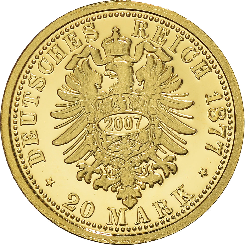 Allemagne, Médaille, Reproduction, Saxony-Albertine, Albert, 20 Mark, 1877