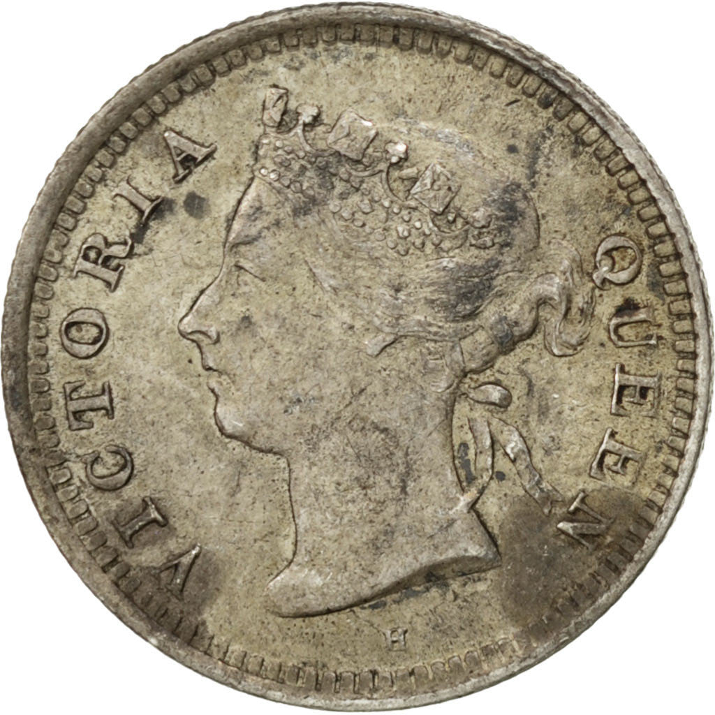 HONG KONG, 5 Cents, 1900, KM #5, AU(50-53), Silver, 15.53, 1.33