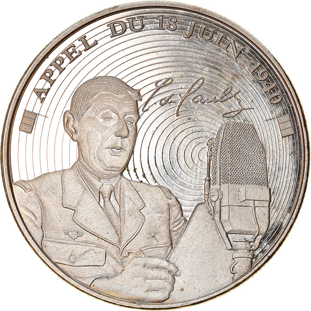 Francia, medalla, Charles De Gaulle, Appel du 18 juin 1940, WAR, EBC, Cobre -
