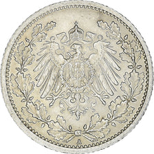 Coin, GERMANY - EMPIRE, 1/2 Mark, 1912, Berlin, AU(55-58), Silver, KM:17