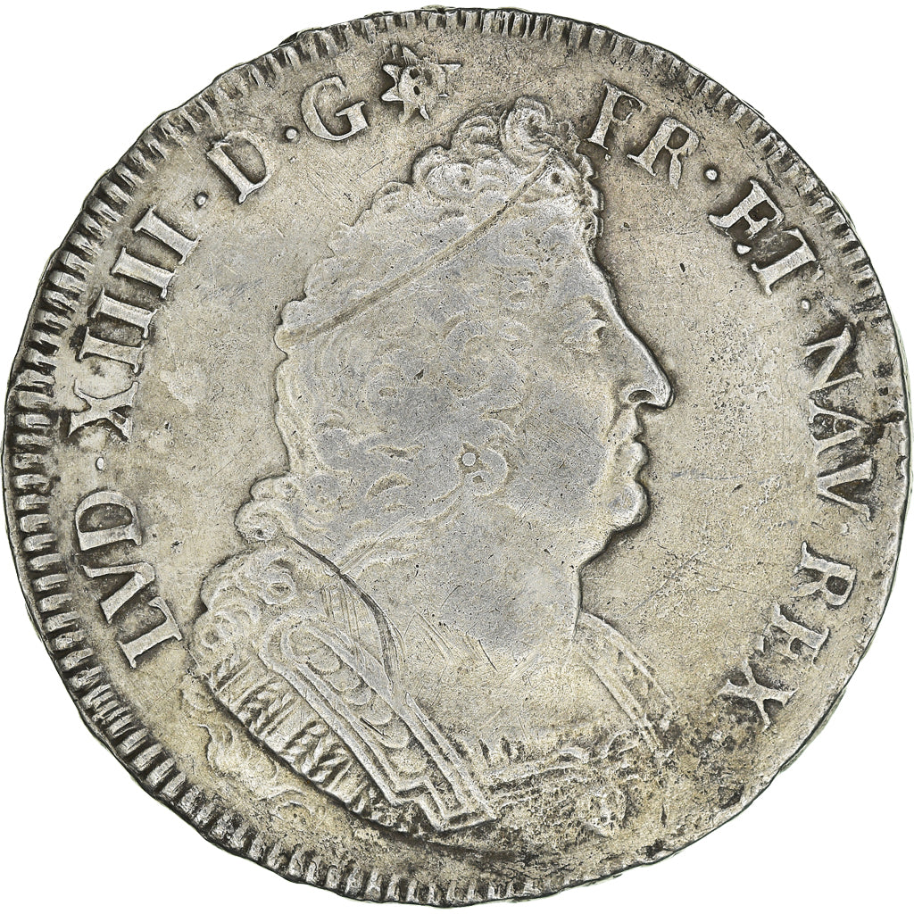Moneta, Francia, Louis XIV, Ecu aux palmes, 1694, Reims, MB+, Argento