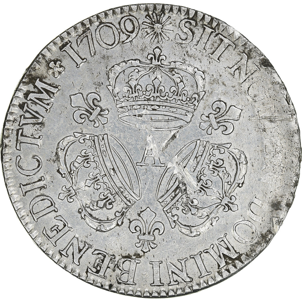 Munten, Frankrijk, Louis XIV, Ecu aux 3 couronnes, 1709, Paris, ZF, Zilver