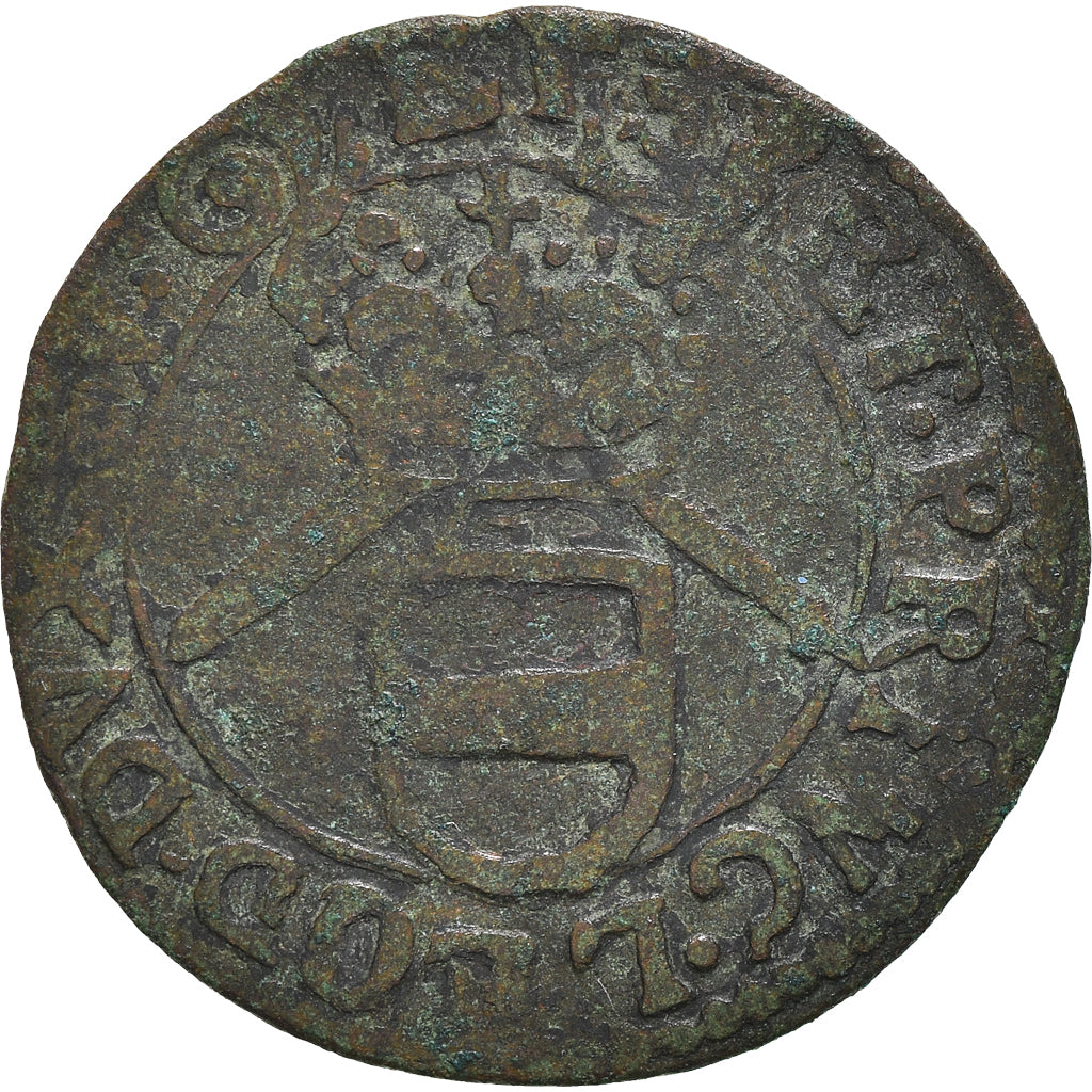 Coin, LIEGE, Maximilian Henry, Liard, Hasselt, VF(20-25), Copper, KM:71