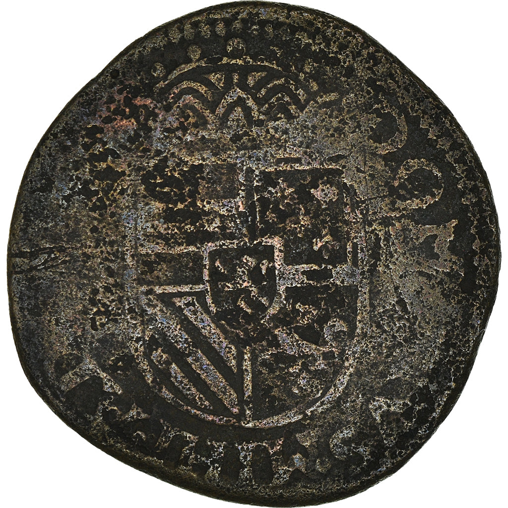 Monnaie, Belgique, Philippe II, Liard, 1583, Tournai, TB, Cuivre, GH:232-14