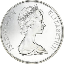 Moeda, Ilha de Man, Elizabeth II, Crown, 1977, Pobjoy Mint, MS(65-70), Prata