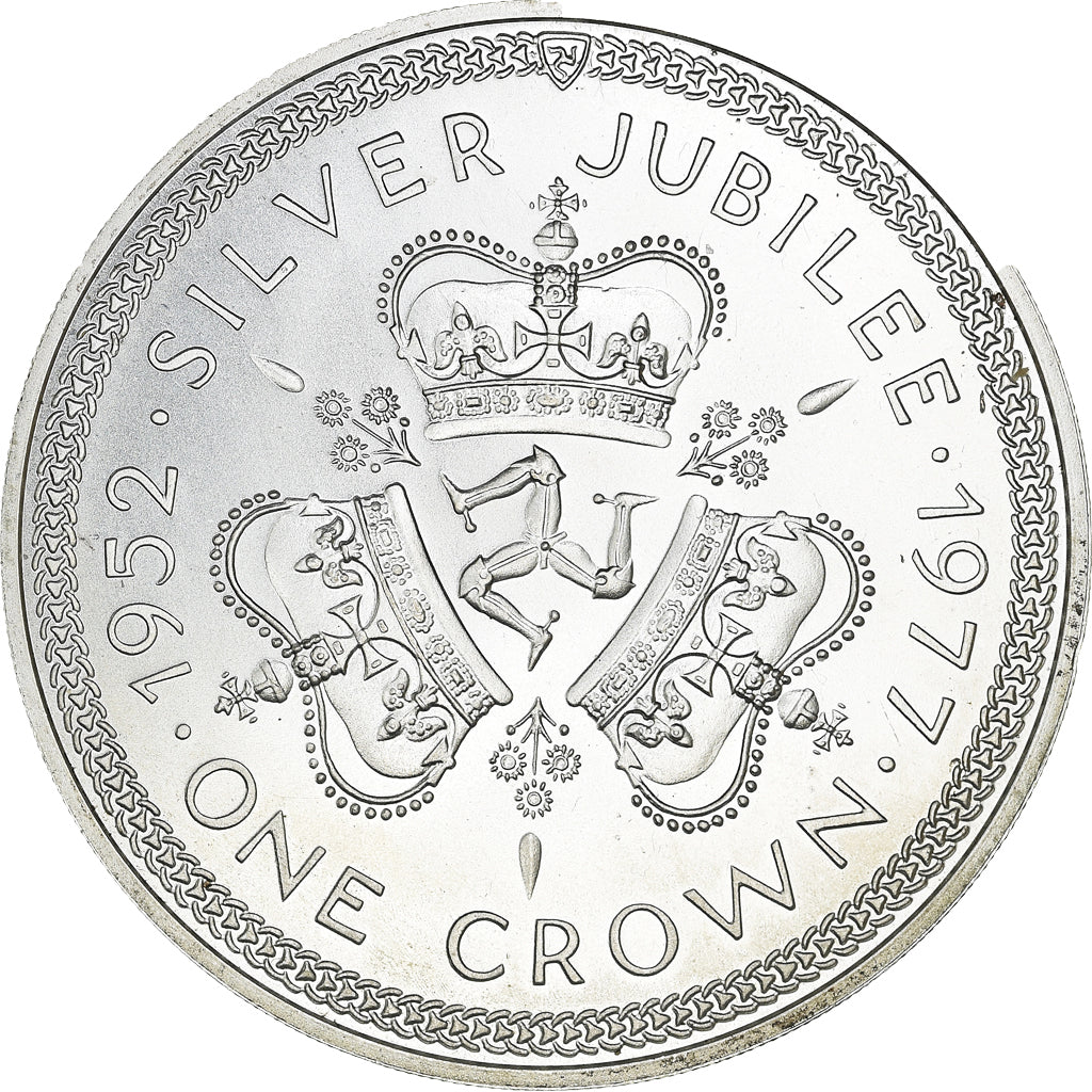 Coin, Isle of Man, Elizabeth II, Crown, 1977, Pobjoy Mint, MS(65-70), Silver