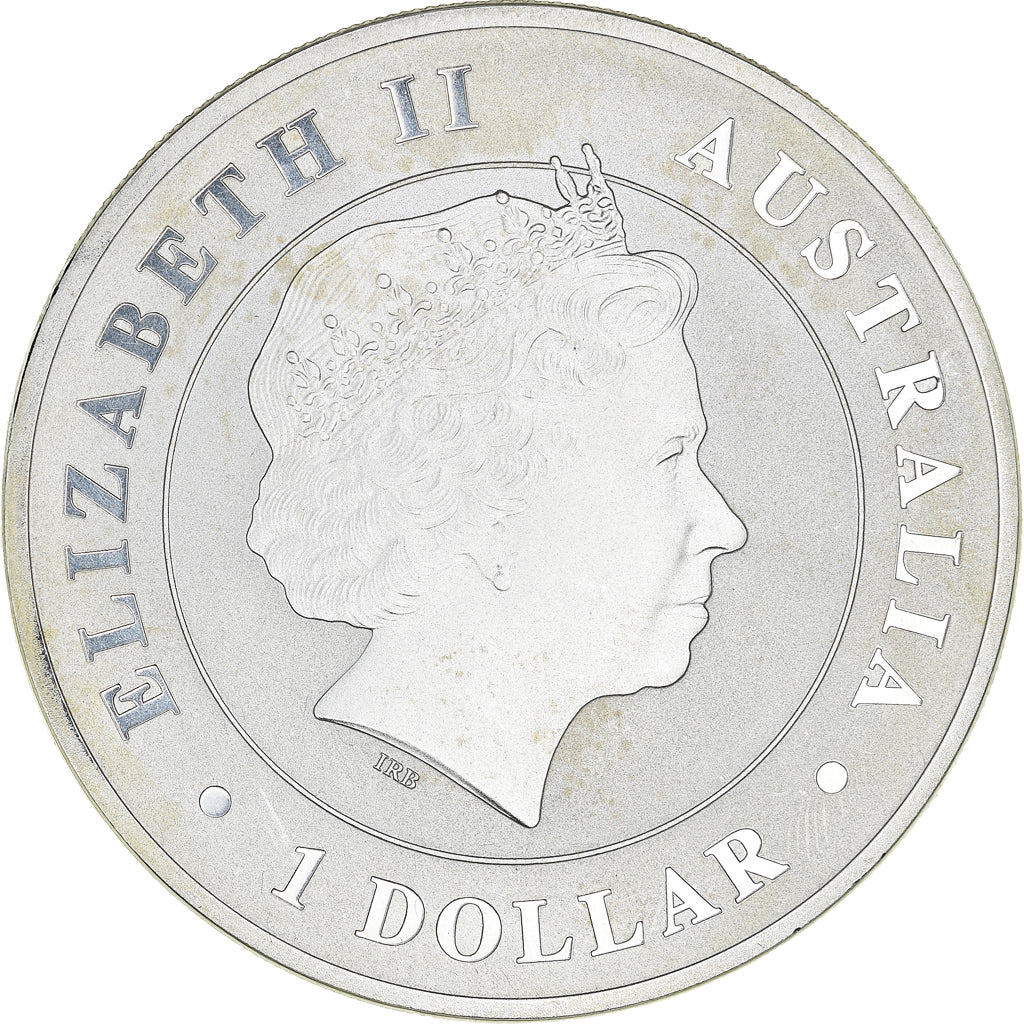 Coin, Australia, Australian Crocodile, Dollar, 2014, 1 Oz, MS(64), Silver