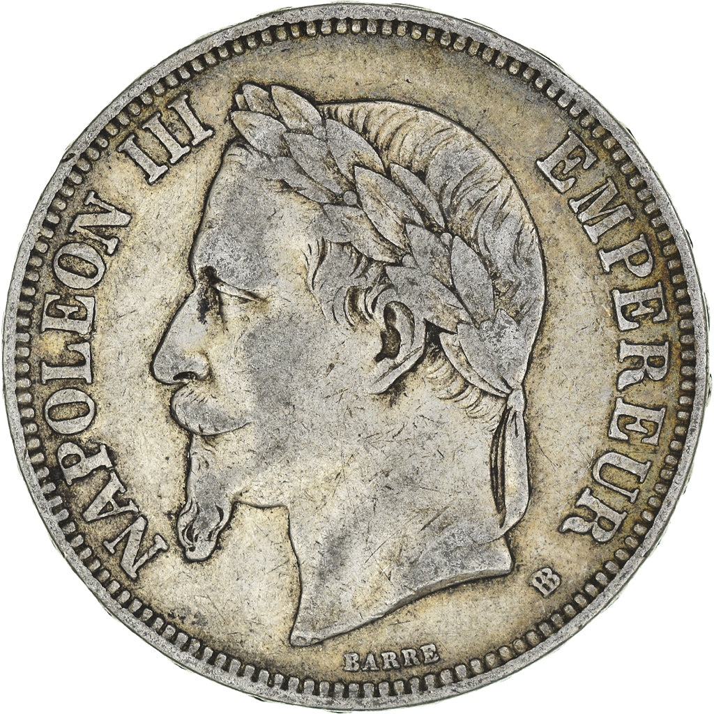 Coin, France, Napoleon III, 5 Francs, 1870, Strasbourg, VF(30-35), Silver