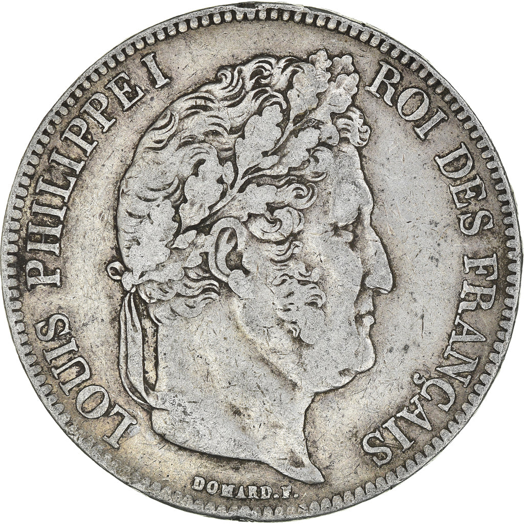 Moneta, Francia, Louis-Philippe, 5 Francs, 1834, Paris, MB+, Argento, KM:749.1
