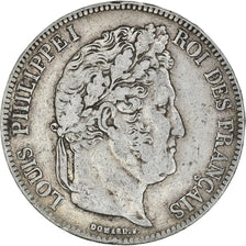 Moneta, Francia, Louis-Philippe, 5 Francs, 1834, Paris, MB+, Argento, KM:749.1