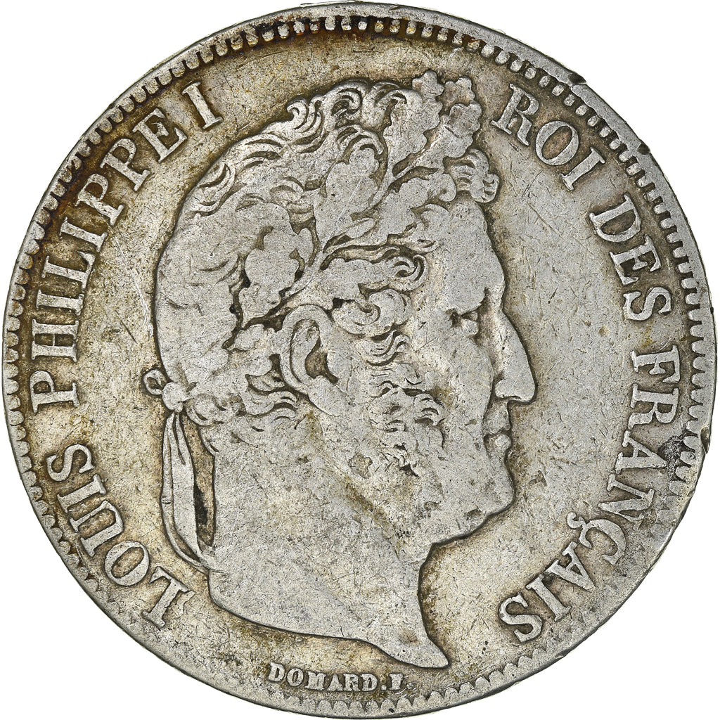Coin, France, Louis-Philippe, 5 Francs, 1837, Paris, VF(30-35), Silver