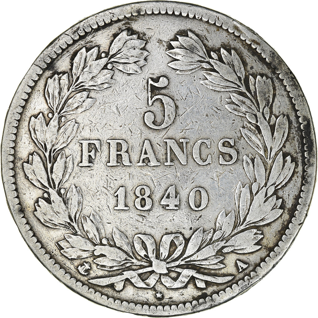 Monnaie, France, Louis-Philippe, 5 Francs, 1840, Paris, TB, Argent, Gadoury:678