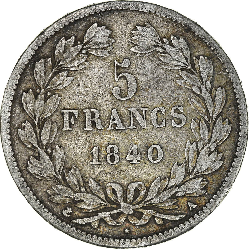 Coin, France, Louis-Philippe, 5 Francs, 1840, Paris, VF(20-25), Silver