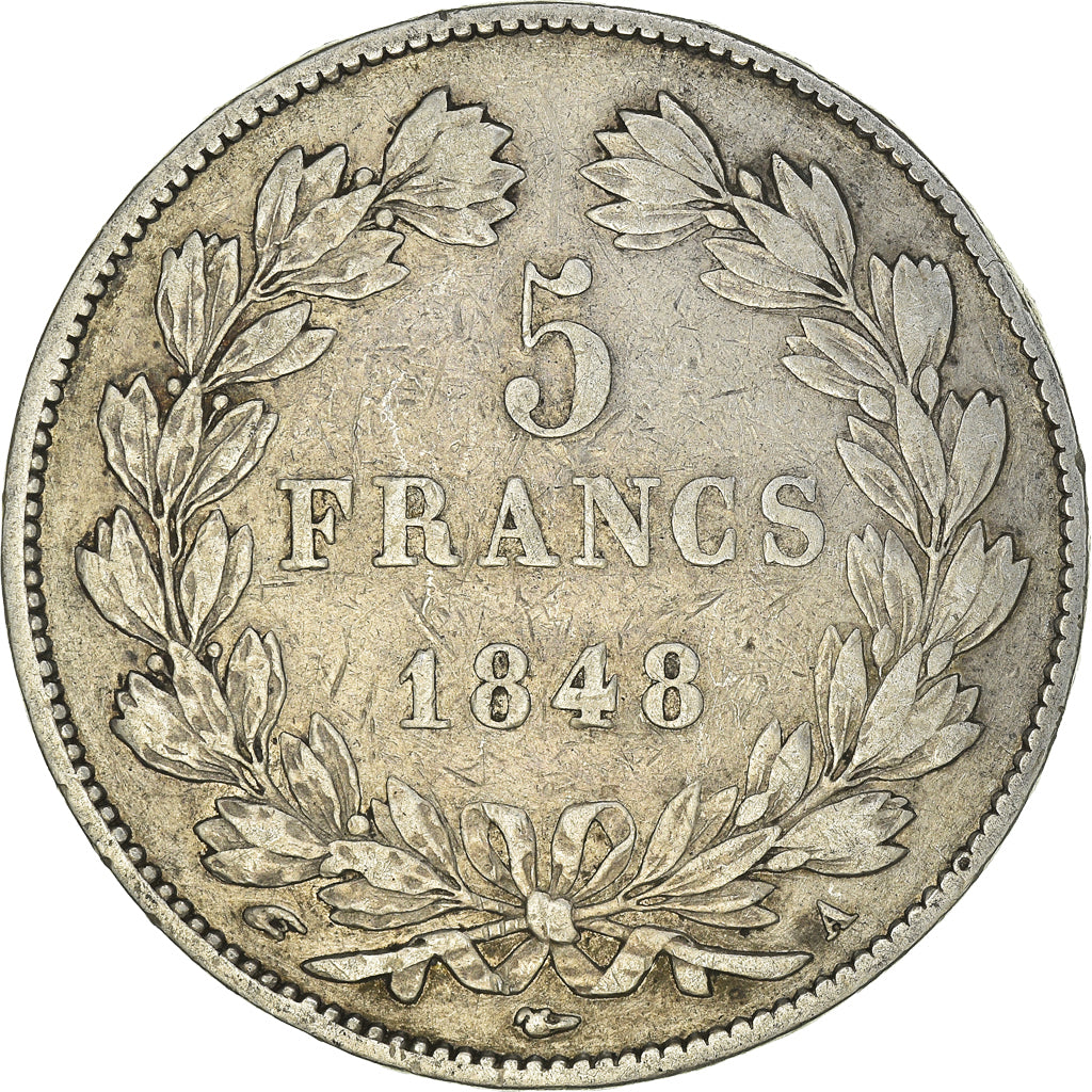 Coin, France, Louis-Philippe, 5 Francs, 1848, Paris, VF(30-35), Silver