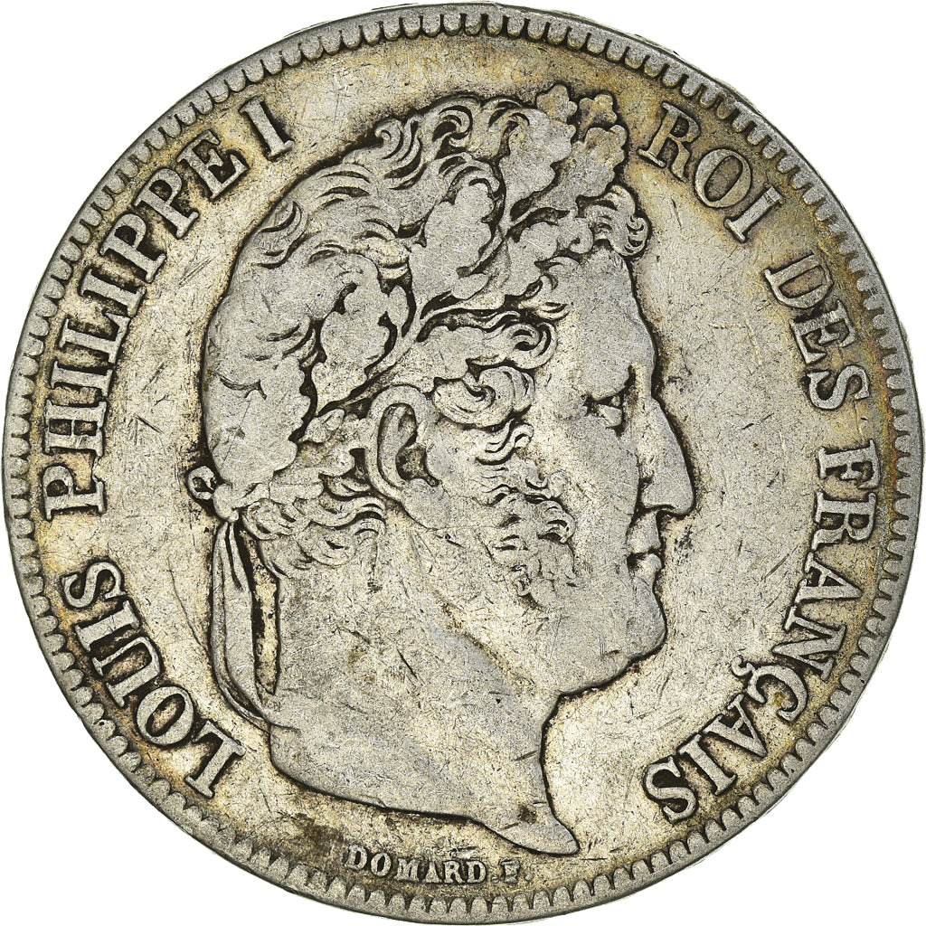 Coin, France, Louis-Philippe, 5 Francs, 1834, Rouen, VF(30-35), Silver
