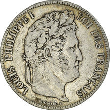 Coin, France, Louis-Philippe, 5 Francs, 1834, Rouen, VF(30-35), Silver