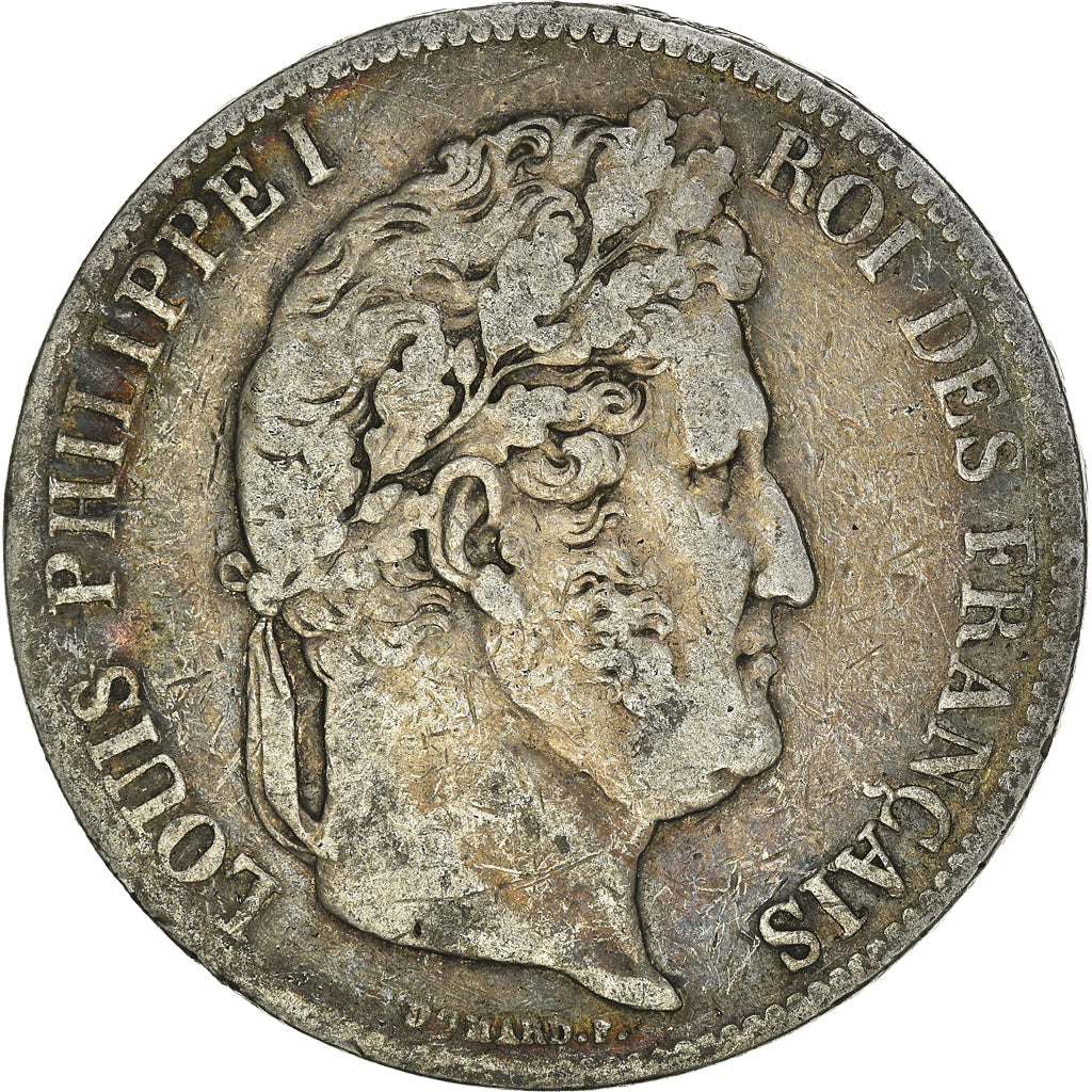 Coin, France, Louis-Philippe, 5 Francs, 1837, Strasbourg, VF(20-25), Silver