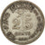 Moneda, Ceilán, Victoria, 25 Cents, 1892, BC+, Plata, KM:95