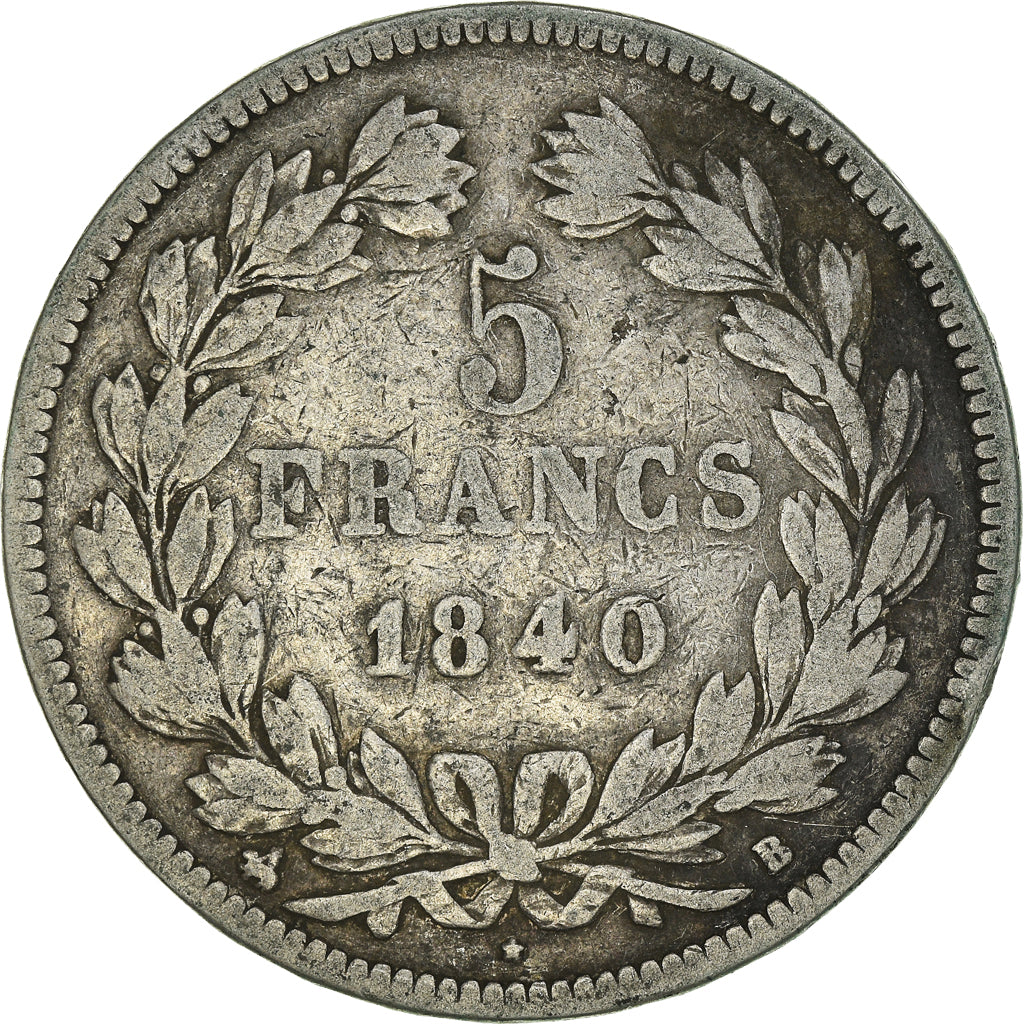 Monnaie, France, Louis-Philippe, 5 Francs, 1840, Rouen, TB, Argent, Gadoury:678