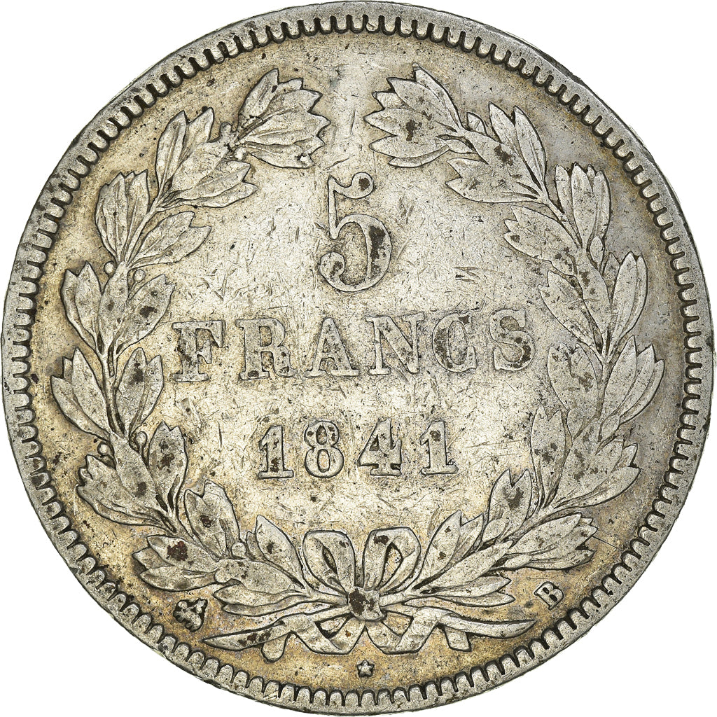 Coin, France, Louis-Philippe, 5 Francs, 1841, Rouen, VF(30-35), Silver