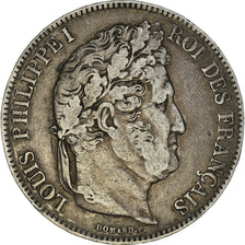 Coin, France, Louis-Philippe, 5 Francs, 1833, Strasbourg, VF(30-35), Silver