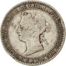 Moneda, Ceilán, Victoria, 25 Cents, 1895, BC+, Plata, KM:95