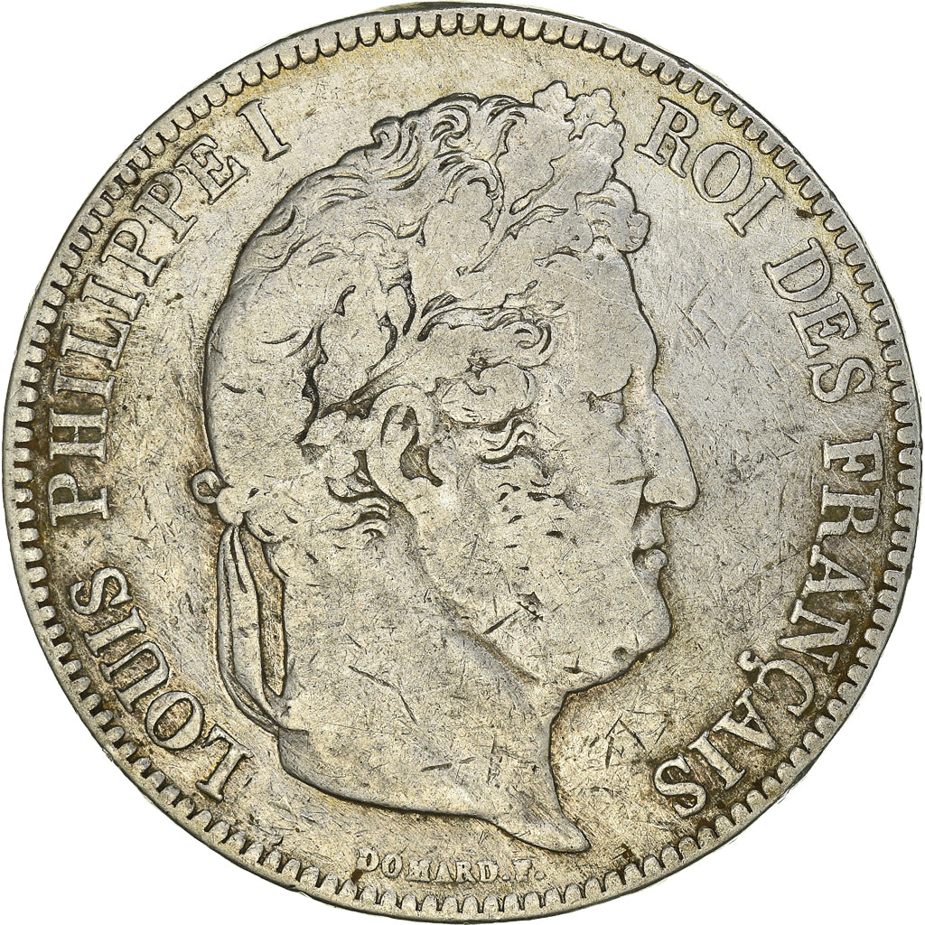 Coin, France, Louis-Philippe, 5 Francs, 1835, Bordeaux, VF(20-25), Silver