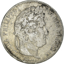 Coin, France, Louis-Philippe, 5 Francs, 1834, Nantes, VF(20-25), Silver